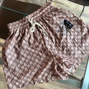 Gucci Patterned Brown Women's Athletic Shorts